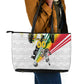 Personalized Ghana Soccer Elephant Leather Tote Bag Ghana Flag Kente Football Player - Cassia Fistula Flower