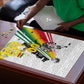Personalized Ghana Soccer Elephant Puzzle Ghana Flag Kente Football Player - Cassia Fistula Flower