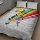 Personalized Ghana Soccer Elephant Quilt Bed Set Ghana Flag Kente Football Player - Cassia Fistula Flower