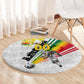 Personalized Ghana Soccer Elephant Round Carpet Ghana Flag Kente Football Player - Cassia Fistula Flower