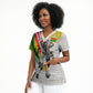 Personalized Ghana Soccer Elephant Scrub Top Ghana Flag Kente Football Player - Cassia Fistula Flower
