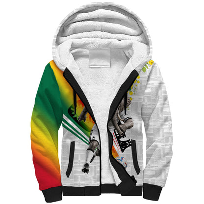Personalized Ghana Soccer Elephant Sherpa Hoodie Ghana Flag Kente Football Player - Cassia Fistula Flower