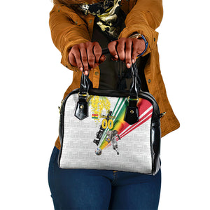 Personalized Ghana Soccer Elephant Shoulder Handbag Ghana Flag Kente Football Player - Cassia Fistula Flower