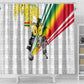 Personalized Ghana Soccer Elephant Shower Curtain Ghana Flag Kente Football Player - Cassia Fistula Flower