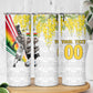 Personalized Ghana Soccer Elephant Skinny Tumbler Ghana Flag Kente Football Player - Cassia Fistula Flower