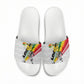 Personalized Ghana Soccer Elephant Slide Sandals Ghana Flag Kente Football Player - Cassia Fistula Flower