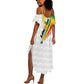 Personalized Ghana Soccer Elephant Summer Maxi Dress Ghana Flag Kente Football Player - Cassia Fistula Flower