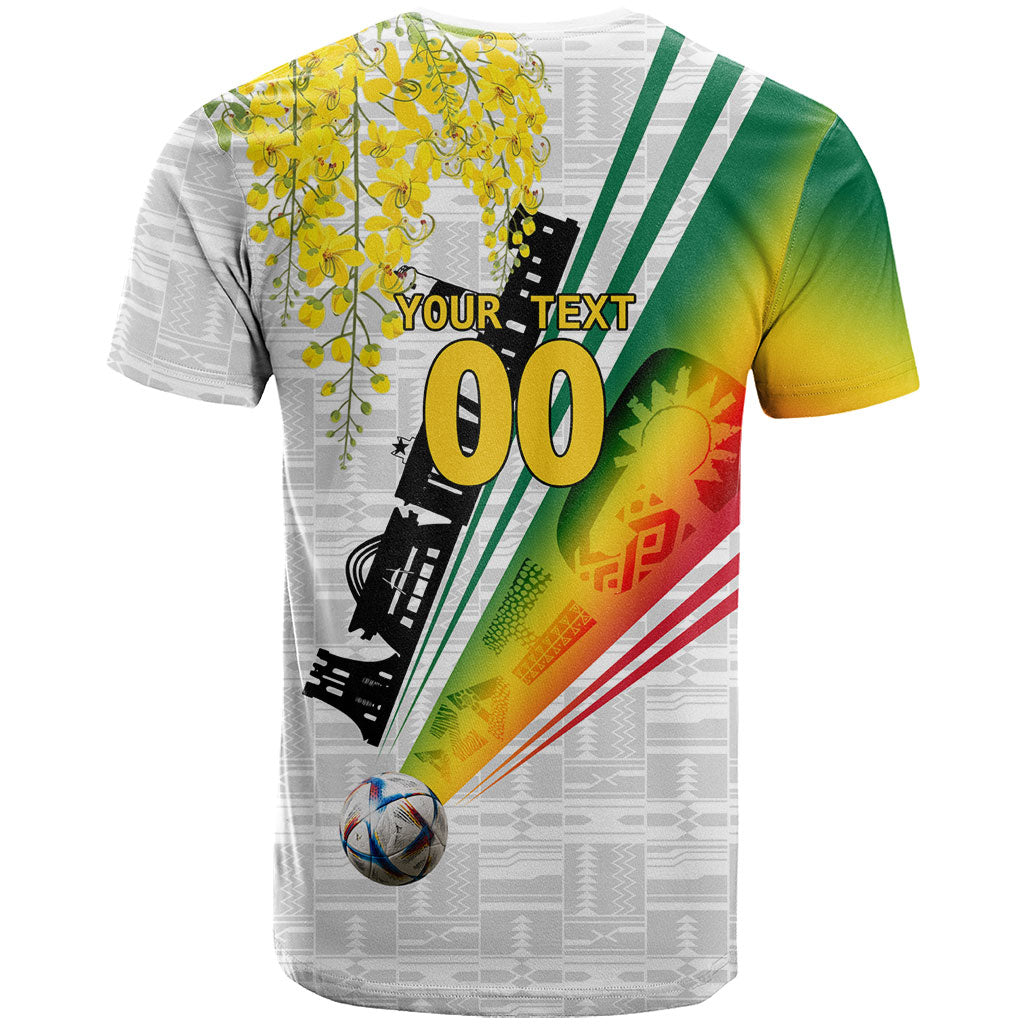 Personalized Ghana Soccer Elephant T shirt Ghana Flag Kente Football Player - Cassia Fistula Flower