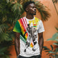 Personalized Ghana Soccer Elephant T shirt Ghana Flag Kente Football Player - Cassia Fistula Flower
