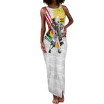 Personalized Ghana Soccer Elephant Tank Maxi Dress Ghana Flag Kente Football Player - Cassia Fistula Flower