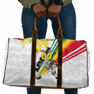Personalized Ghana Soccer Elephant Travel Bag Ghana Flag Kente Football Player - Cassia Fistula Flower