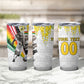 Personalized Ghana Soccer Elephant Tumbler Cup Ghana Flag Kente Football Player - Cassia Fistula Flower