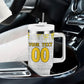Personalized Ghana Soccer Elephant Tumbler With Handle Ghana Flag Kente Football Player - Cassia Fistula Flower