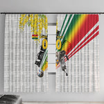 Personalized Ghana Soccer Elephant Window Curtain Ghana Flag Kente Football Player - Cassia Fistula Flower
