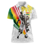 Personalized Ghana Soccer Elephant Women Polo Shirt Ghana Flag Kente Football Player - Cassia Fistula Flower