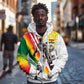 Personalized Ghana Soccer Elephant Zip Hoodie Ghana Flag Kente Football Player - Cassia Fistula Flower