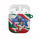 Personalized Ghana Soccer Eagle AirPods Case Ghana Flag Kente - Black Stars Football Stadium Graphic