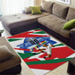 Personalized Ghana Soccer Eagle Area Rug Ghana Flag Kente - Black Stars Football Stadium Graphic