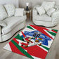 Personalized Ghana Soccer Eagle Area Rug Ghana Flag Kente - Black Stars Football Stadium Graphic