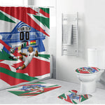 Personalized Ghana Soccer Eagle Bathroom Set Ghana Flag Kente - Black Stars Football Stadium Graphic
