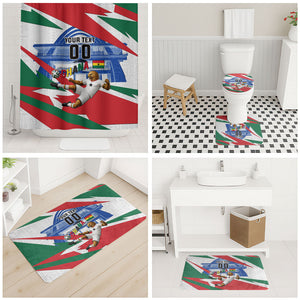 Personalized Ghana Soccer Eagle Bathroom Set Ghana Flag Kente - Black Stars Football Stadium Graphic