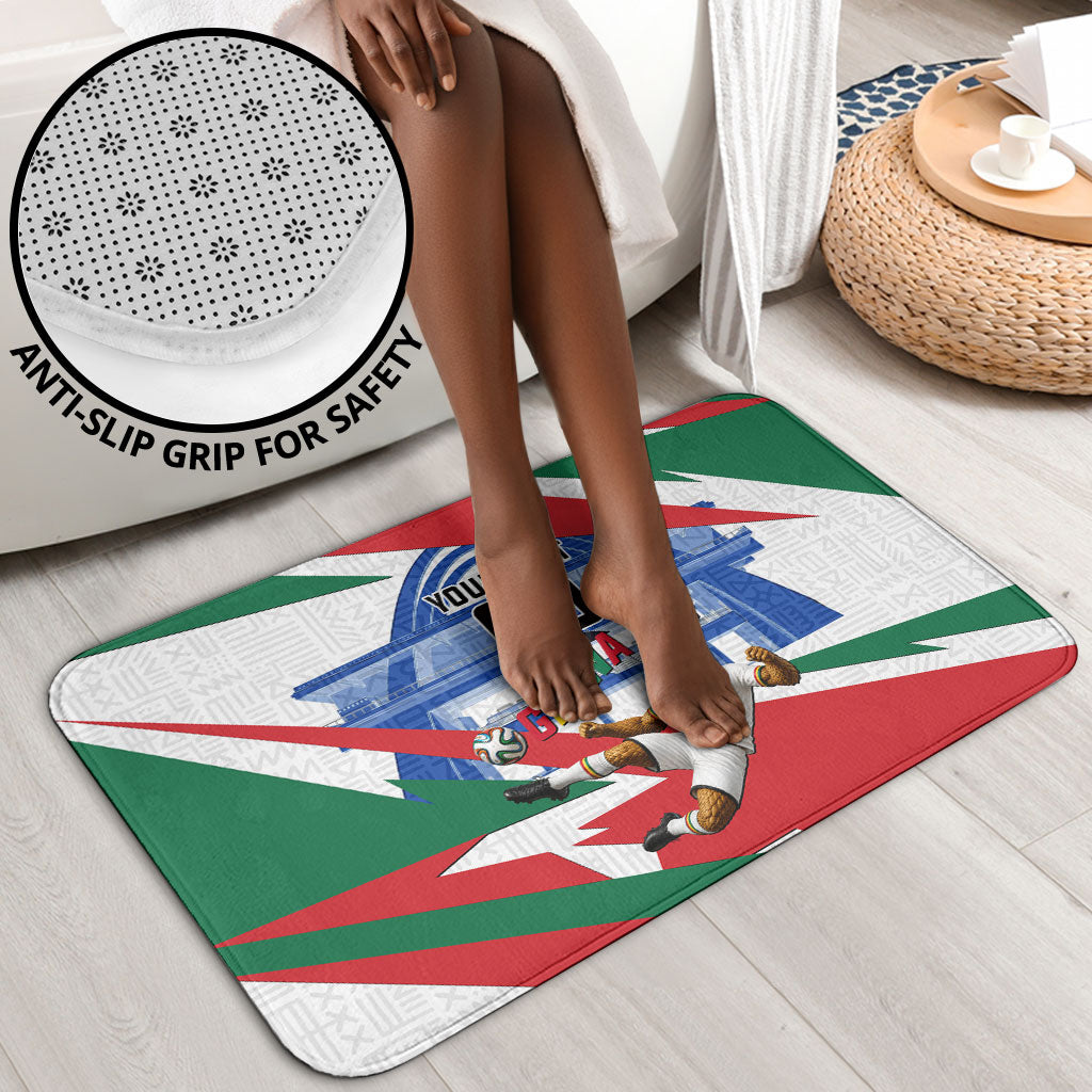 Personalized Ghana Soccer Eagle Bathroom Set Ghana Flag Kente - Black Stars Football Stadium Graphic