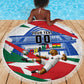 Personalized Ghana Soccer Eagle Beach Blanket Ghana Flag Kente - Black Stars Football Stadium Graphic