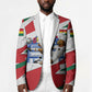 Personalized Ghana Soccer Eagle Blazer Ghana Flag Kente - Black Stars Football Stadium Graphic
