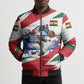Personalized Ghana Soccer Eagle Bomber Puffer Jacket Ghana Flag Kente - Black Stars Football Stadium Graphic