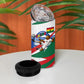 Personalized Ghana Soccer Eagle 4 in 1 Can Cooler Tumbler Ghana Flag Kente - Black Stars Football Stadium Graphic