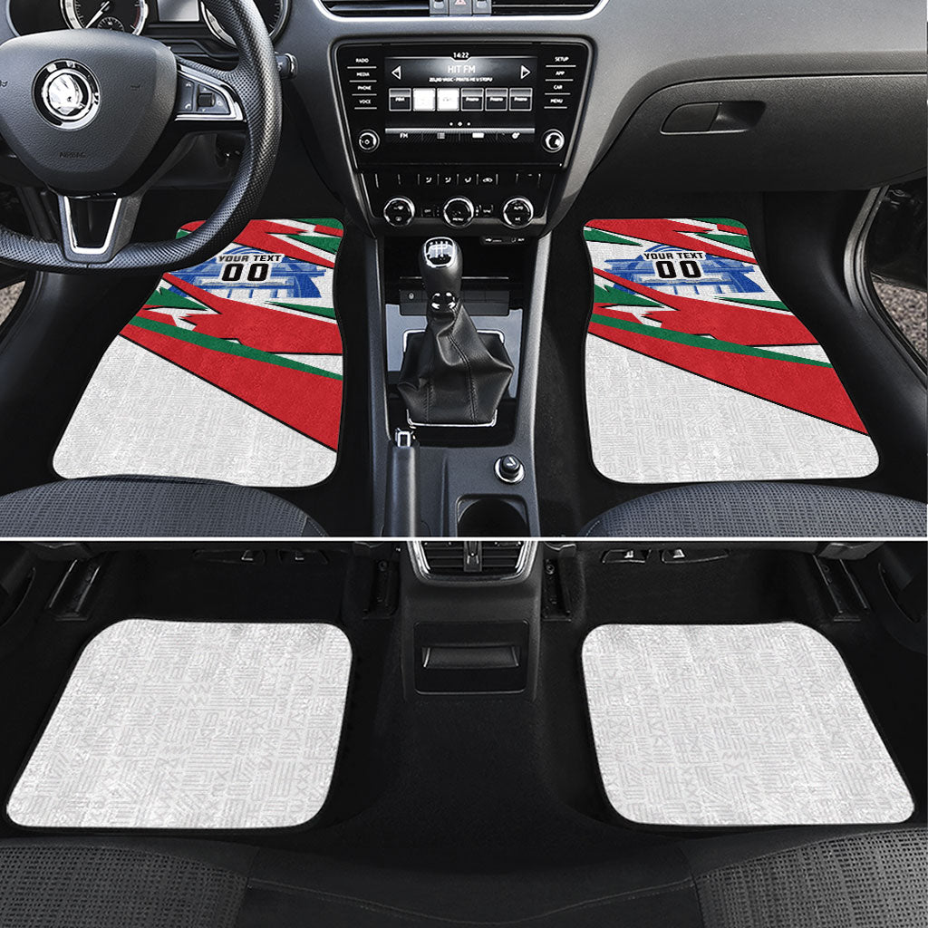 Personalized Ghana Soccer Eagle Car Mats Ghana Flag Kente - Black Stars Football Stadium Graphic