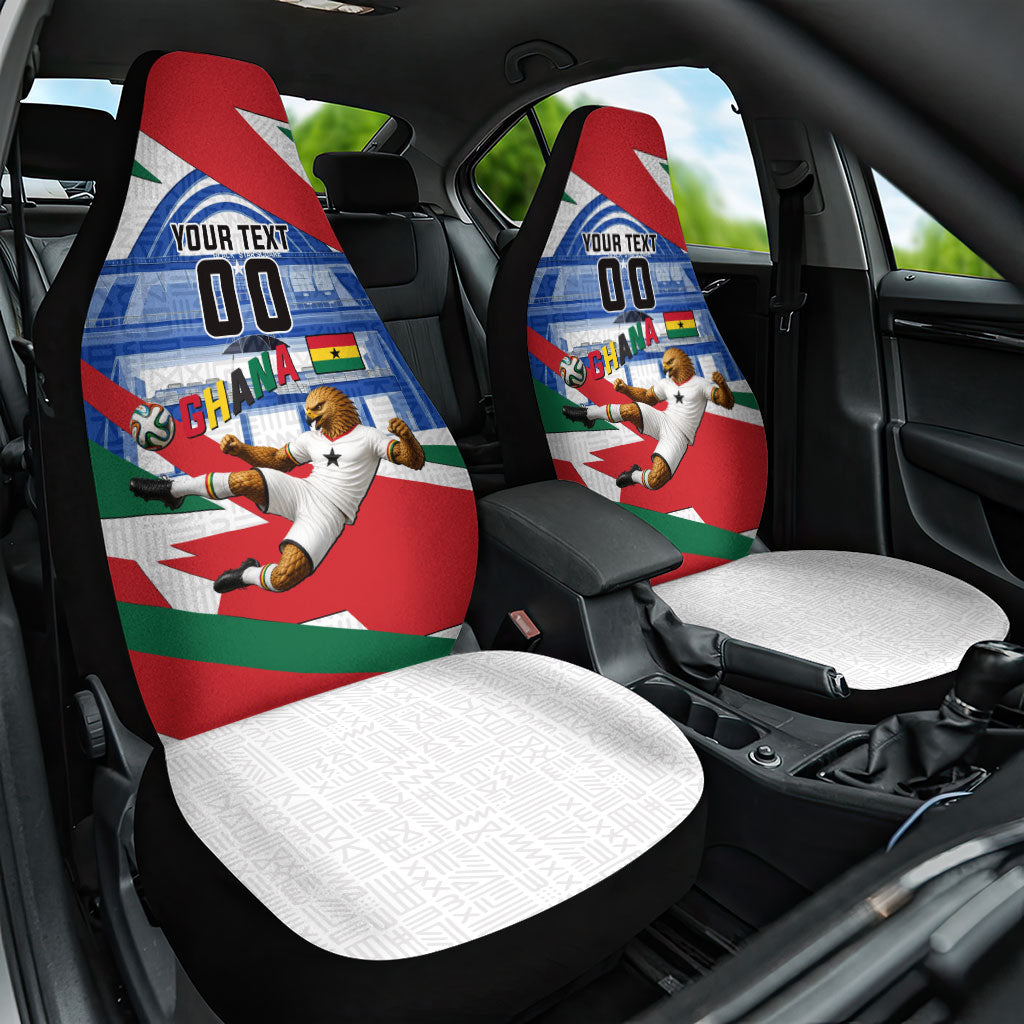 Personalized Ghana Soccer Eagle Car Seat Cover Ghana Flag Kente - Black Stars Football Stadium Graphic