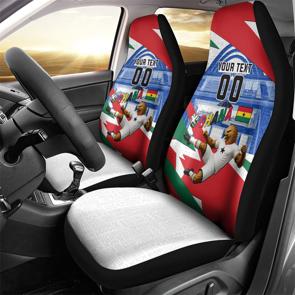 Personalized Ghana Soccer Eagle Car Seat Cover Ghana Flag Kente - Black Stars Football Stadium Graphic