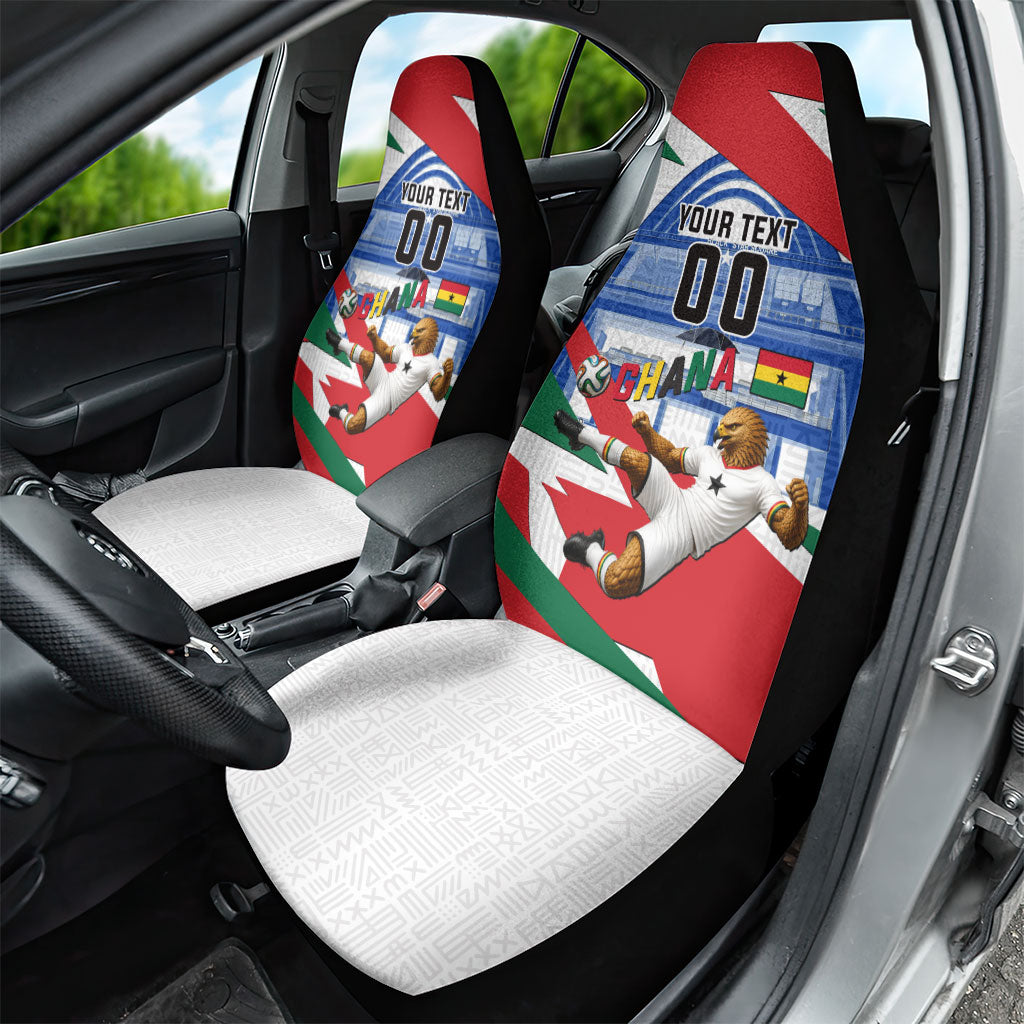 Personalized Ghana Soccer Eagle Car Seat Cover Ghana Flag Kente - Black Stars Football Stadium Graphic