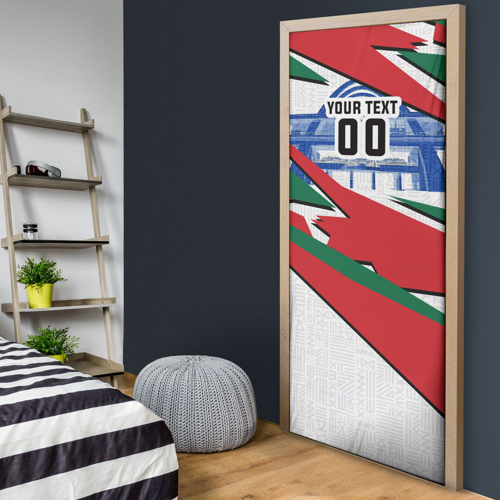 Personalized Ghana Soccer Eagle Door Cover Ghana Flag Kente - Black Stars Football Stadium Graphic