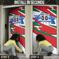 Personalized Ghana Soccer Eagle Door Cover Ghana Flag Kente - Black Stars Football Stadium Graphic
