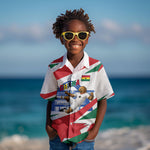 Personalized Ghana Soccer Eagle Kid Hawaiian Shirt Ghana Flag Kente - Black Stars Football Stadium Graphic