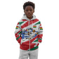 Personalized Ghana Soccer Eagle Kid Hoodie Ghana Flag Kente - Black Stars Football Stadium Graphic