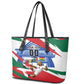 Personalized Ghana Soccer Eagle Leather Tote Bag Ghana Flag Kente - Black Stars Football Stadium Graphic