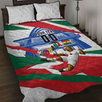 Personalized Ghana Soccer Eagle Quilt Bed Set Ghana Flag Kente - Black Stars Football Stadium Graphic