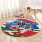 Personalized Ghana Soccer Eagle Round Carpet Ghana Flag Kente - Black Stars Football Stadium Graphic