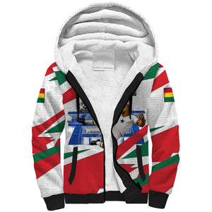 Personalized Ghana Soccer Eagle Sherpa Hoodie Ghana Flag Kente - Black Stars Football Stadium Graphic