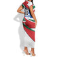 Personalized Ghana Soccer Eagle Short Sleeve Bodycon Dress Ghana Flag Kente - Black Stars Football Stadium Graphic