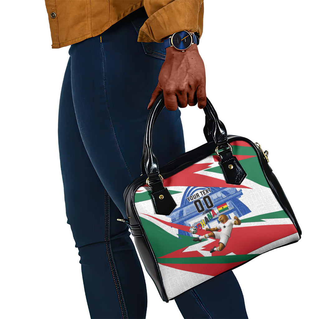 Personalized Ghana Soccer Eagle Shoulder Handbag Ghana Flag Kente - Black Stars Football Stadium Graphic
