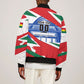 Personalized Ghana Soccer Eagle Sleeve Zip Bomber Jacket Ghana Flag Kente - Black Stars Football Stadium Graphic