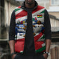 Personalized Ghana Soccer Eagle Sleeveless Puffer Jacket Ghana Flag Kente - Black Stars Football Stadium Graphic