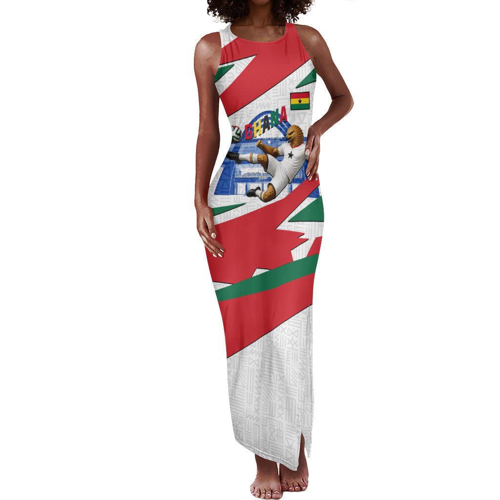 Personalized Ghana Soccer Eagle Tank Maxi Dress Ghana Flag Kente - Black Stars Football Stadium Graphic