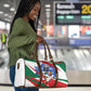 Personalized Ghana Soccer Eagle Travel Bag Ghana Flag Kente - Black Stars Football Stadium Graphic