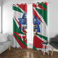 Personalized Ghana Soccer Eagle Window Curtain Ghana Flag Kente - Black Stars Football Stadium Graphic