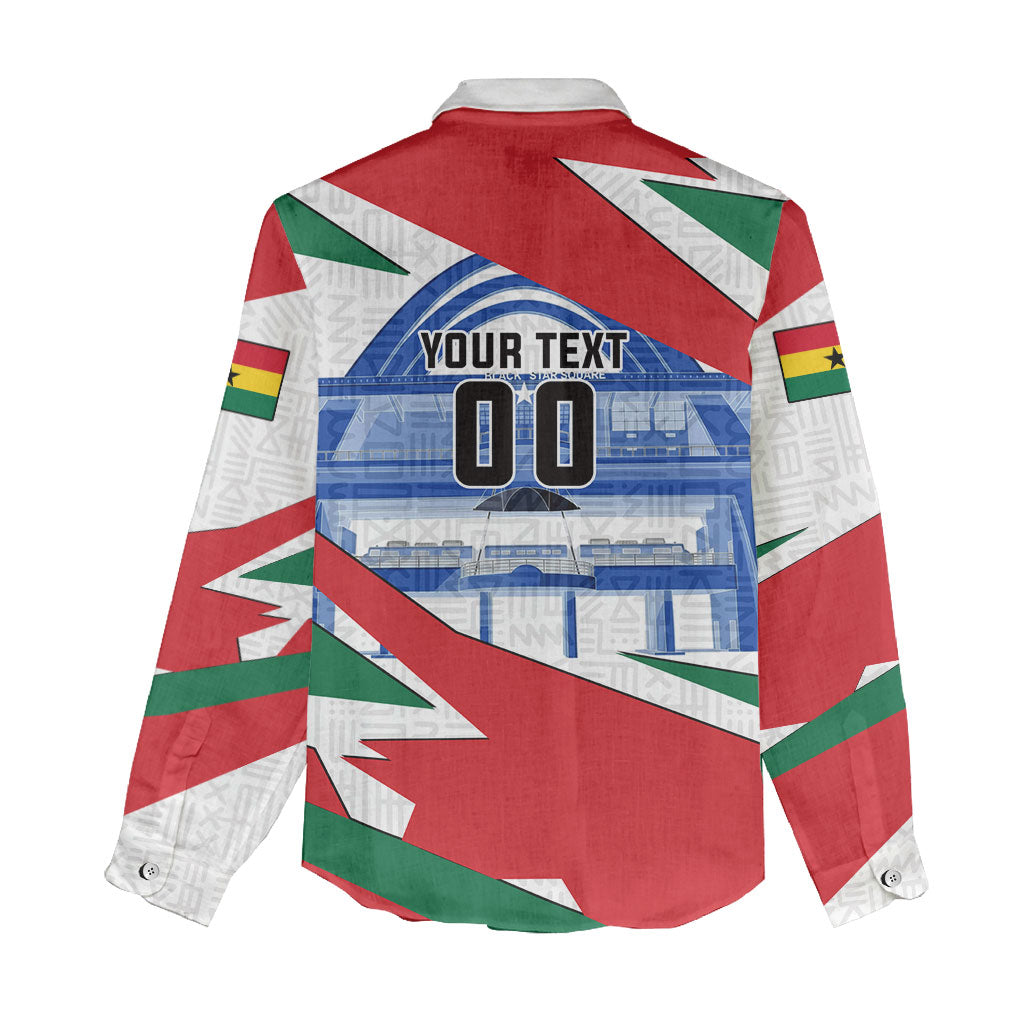 Personalized Ghana Soccer Eagle Women Casual Shirt Ghana Flag Kente - Black Stars Football Stadium Graphic